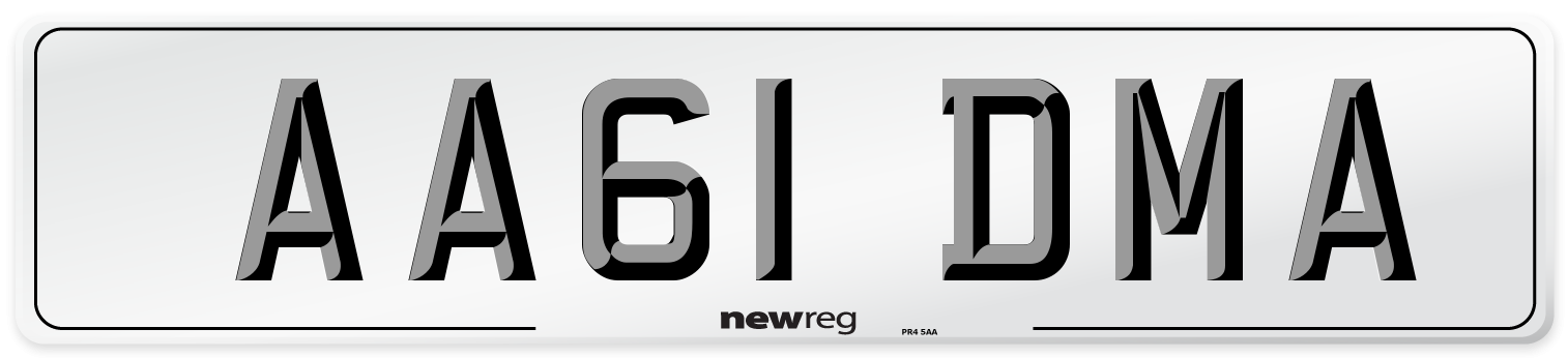AA61 DMA Number Plate from New Reg